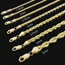 Load image into Gallery viewer, 14K YELLOW GOLD ROPE CHAIN 4 MM