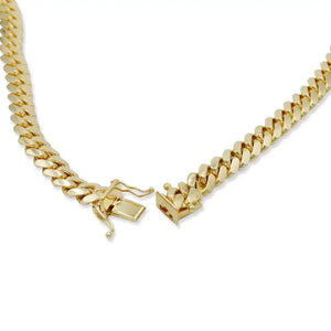 8mm 14k Solid Gold Cuban Link Chain