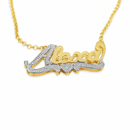 Personalized 14k Gold Double Name necklace